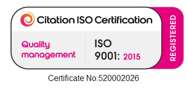 Citation ISO 9001:2015 certification, certificate number 520002026